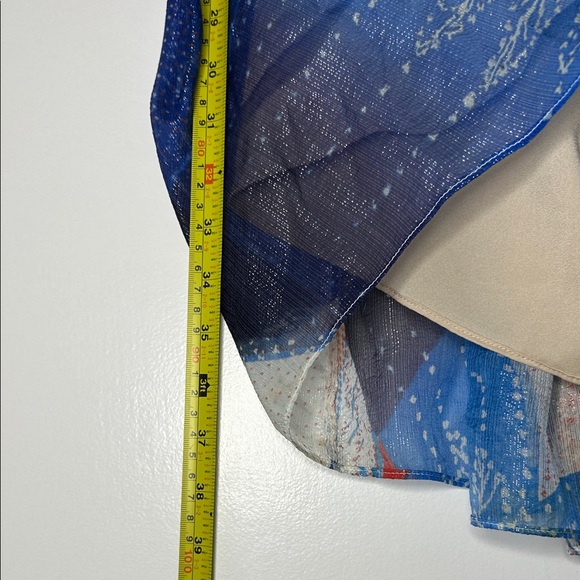 Diane Von Furstenberg Fleurette Billowy Chiffon Silk Batik Land Kaftan Dress - Picture 6 of 16